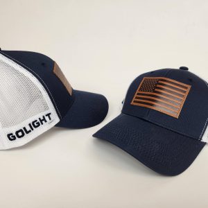 Black and white ball cap with white Golight logo.