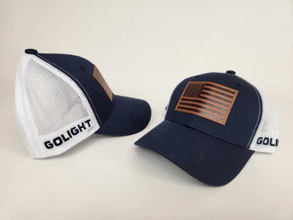 Black and white ball cap with white Golight logo.